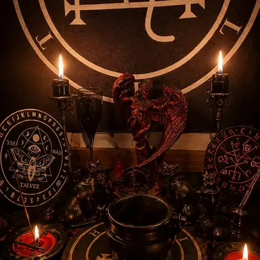 Rituale di Alta Magia cerimoniale con sigillo evocativo e candele